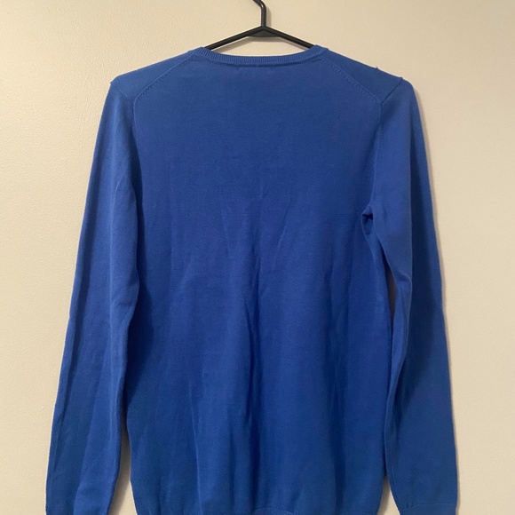 NWT TOMMY HILFIGER COBALT BLUE COTTON KNIT LONG SLEEVE SWEATER PREPPY ACADEMIA - Picture 2 of 6